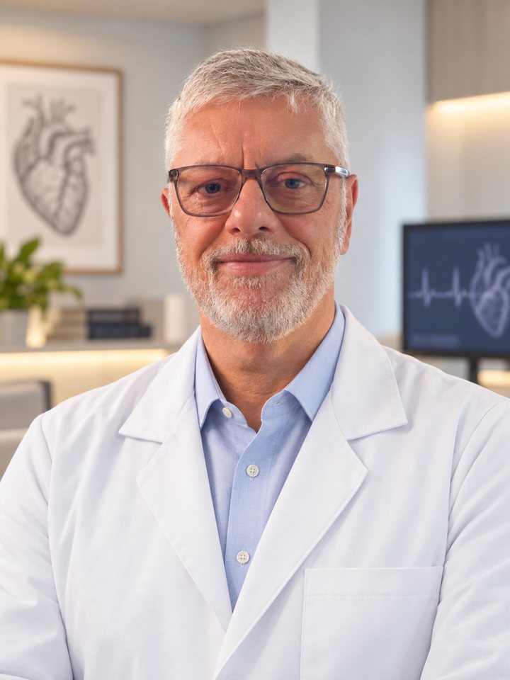 Dr. Julio Martinho Ferreira, cardiologista em Jundiaí, no consultório da PROAM